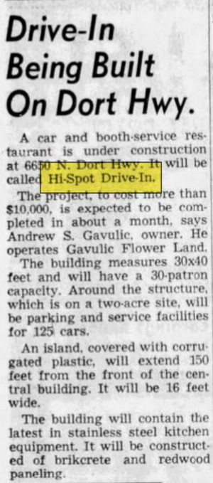 Hi-Spot Drive-In Restaurant - Jul 22 1955 Article (newer photo)